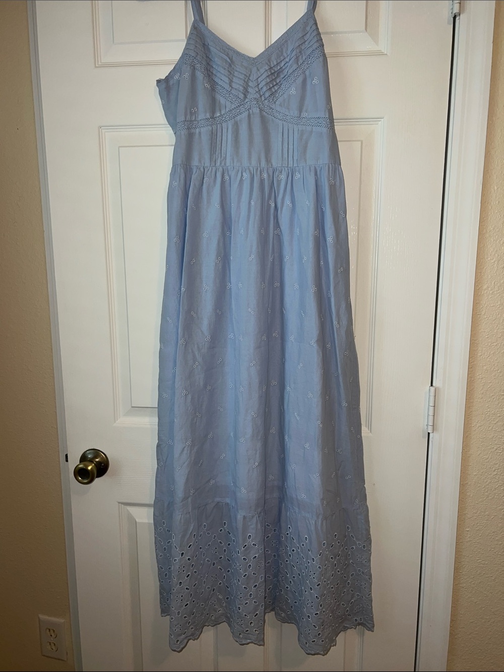 Universal Thread Light Blue Eyelet Maxi Sundress Small NWOT
